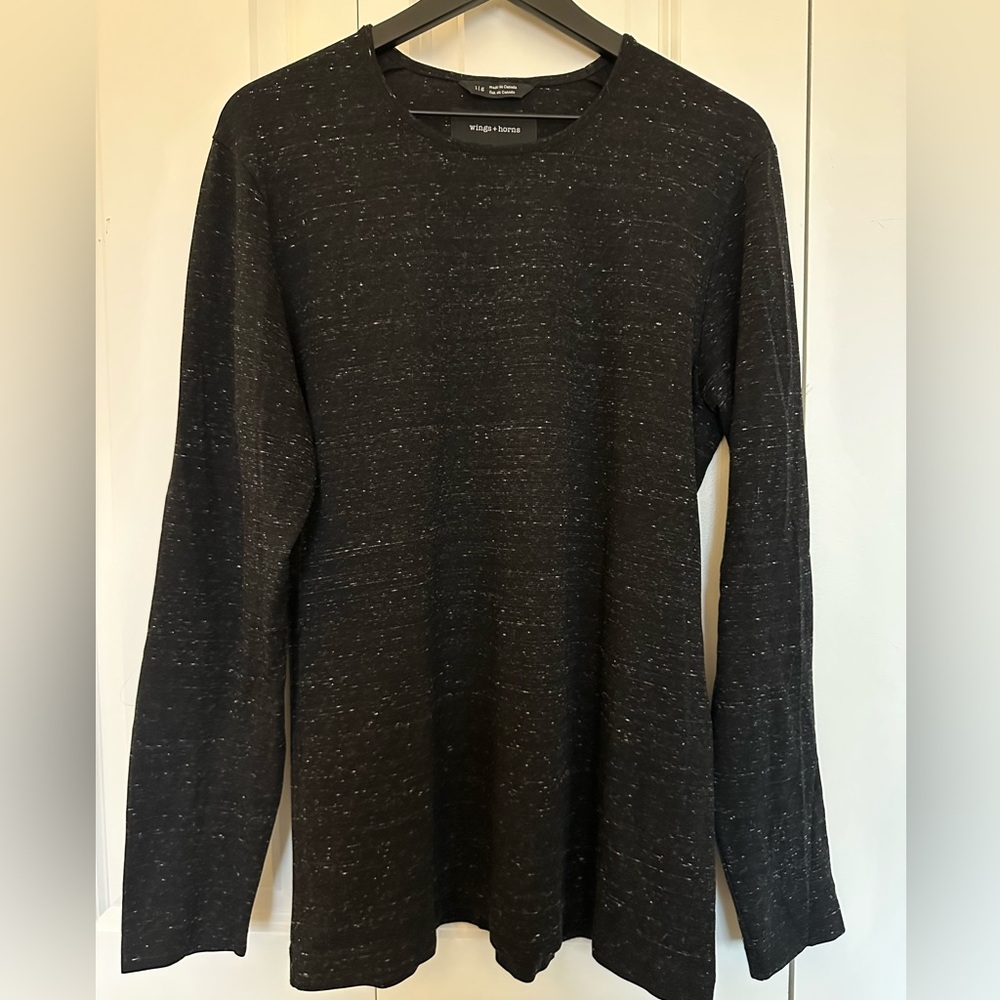 Wings + Horns Marled Black Long Sleeve Shirt
